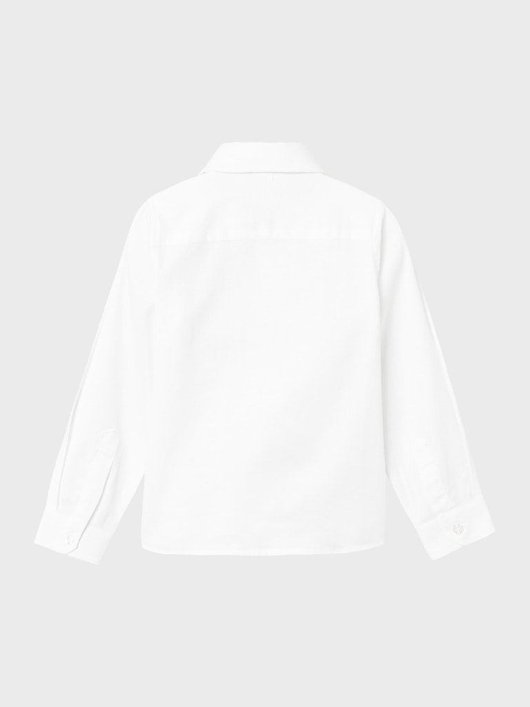 Name It Mini Boys White Shirt with Navy Pocket Trim