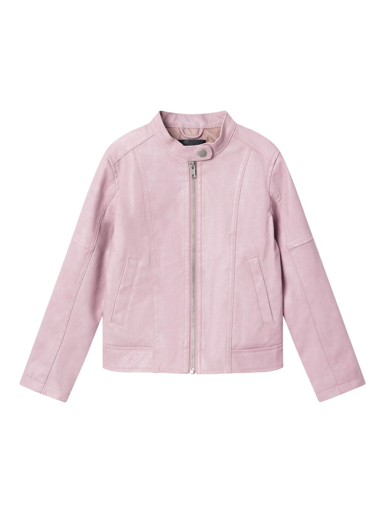 Name it Girls Faux Leather Jacket Pink Hopscotch Kids Store