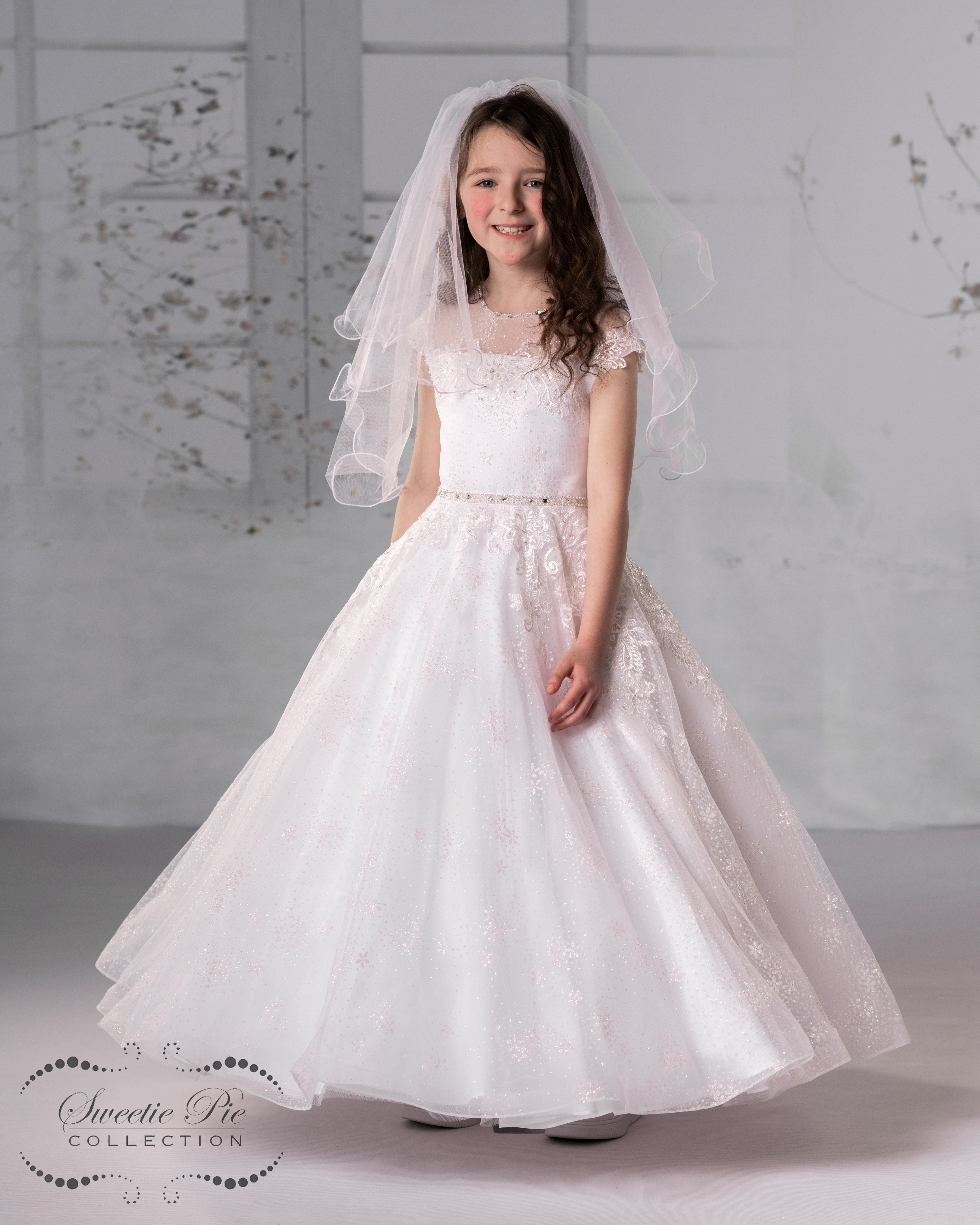 Sweetie Pie communion dress with bow
