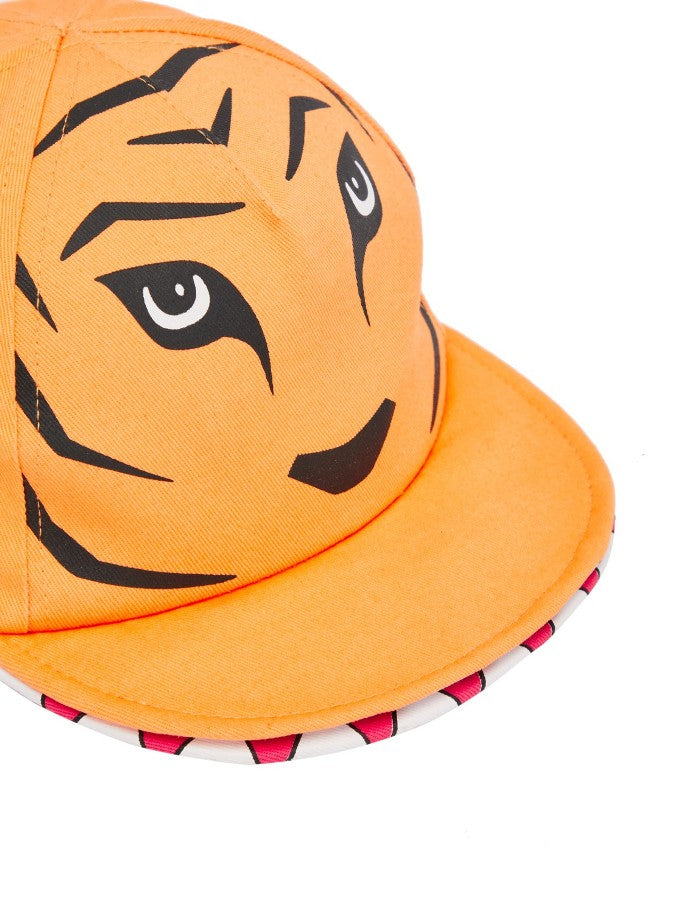 Name it Mini Boy Orange Tiger Cap with Mouth CLOSE UP