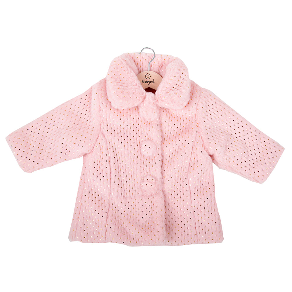 Babybol Girls Faux Fur Jacket - Pink