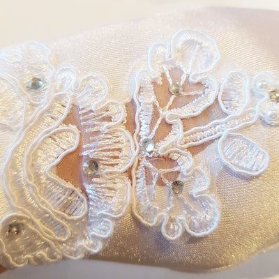 Communion Gloves 789 with Sheer Motif