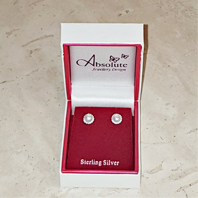 Absolute Kids Sterling Silver Pearl Stud Earrings - HCE430