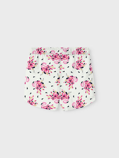 Name it Girls Cotton Print Shorts - Flamingo