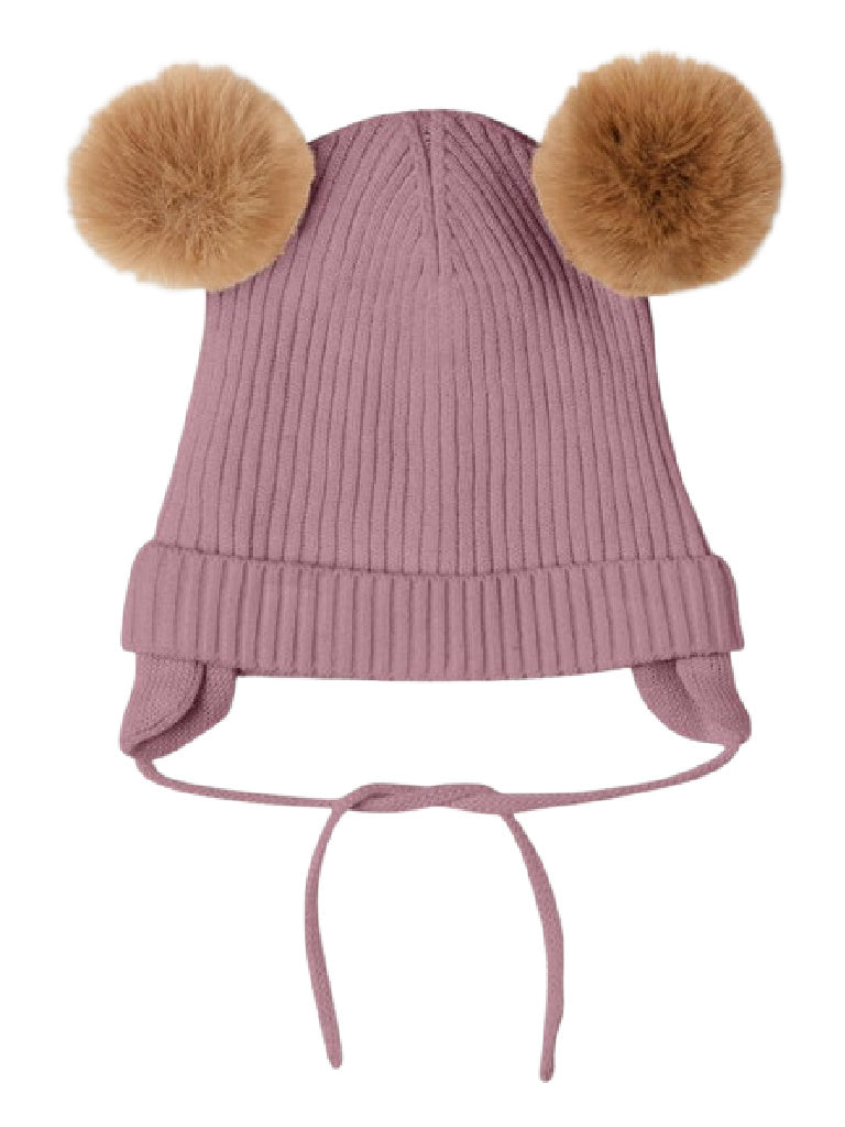 Name it Baby Girl Pink Cotton Winter Hat