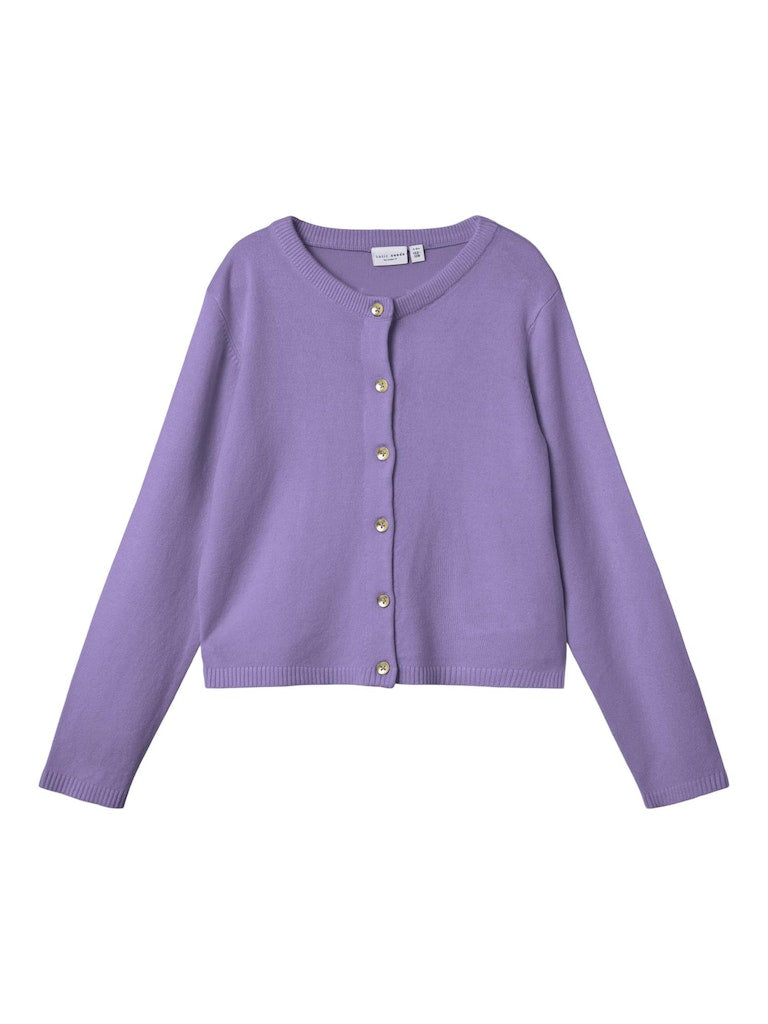 Name it Girls Short Knit Cardigan Purple Hopscotch Kids Store