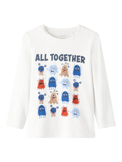 Toddler boy long-sleeved t-shirt with monster print design