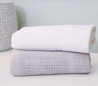 2-Pack Cellular Blanket - Grey/White