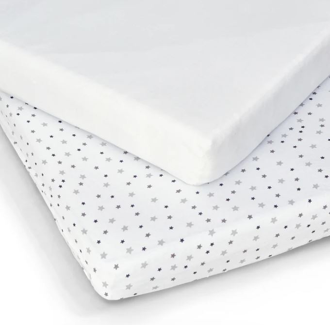 Moses Basket and Pram Sheets - 2-Pack