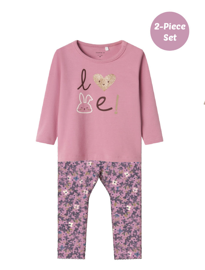 Name it Baby Girls 2-Piece Happy Bunny Set