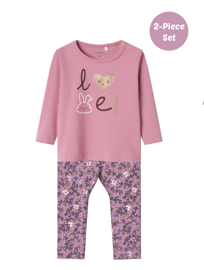 Name it Baby Girls 2-Piece Happy Bunny Set