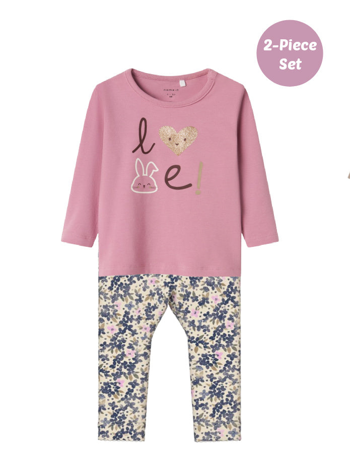 Name it Baby Girls 2-Piece Happy Bunny Set