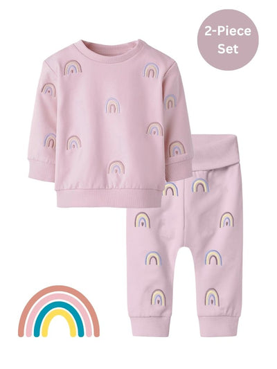 Name it Baby Girls Embroidered Rainbow 2-Piece Set