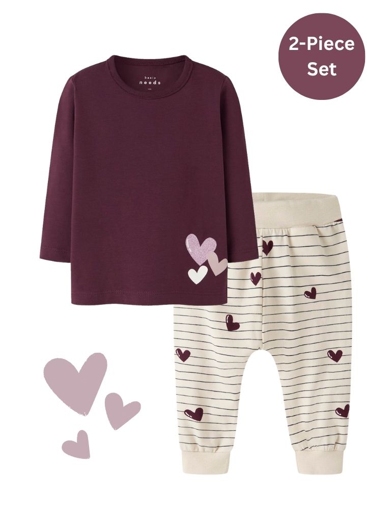 Name it Baby Girls 2-Piece Set - Lovely Hearts