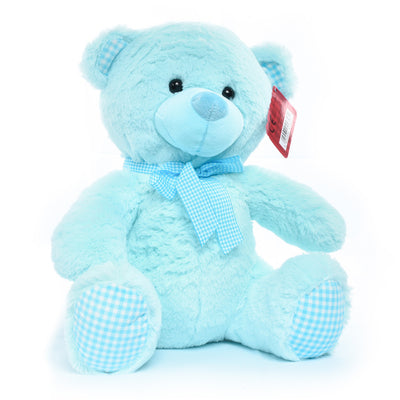 Buddyz Teddy Bear Soft Toy with Gingham Bow - 35cm