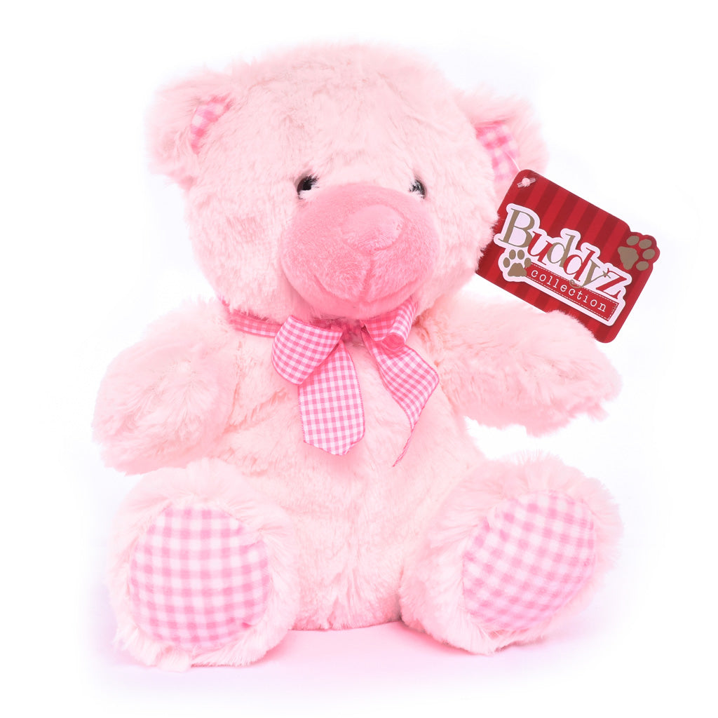 Buddyz Bear Soft Toy with Gingham Bow