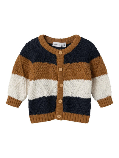 Name It Baby Boy Knitted Cardigan - Brown Colourway