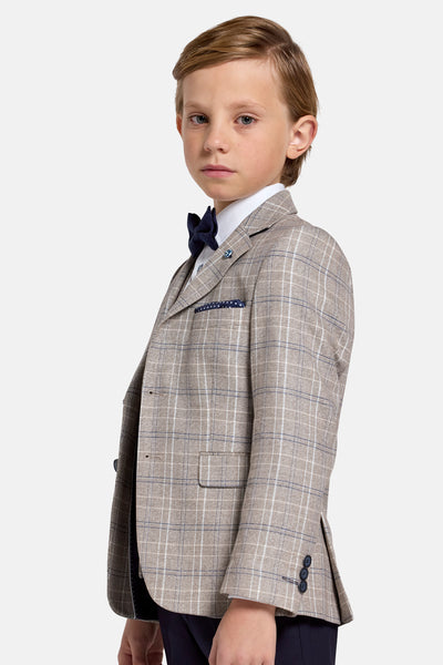 Benetti Boys 3-Piece CHARLES Check Communion Suit