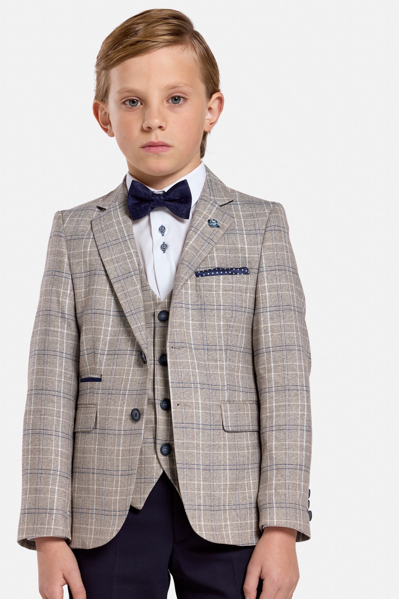 Benetti Boys 3-Piece CHARLES Check Communion Suit
