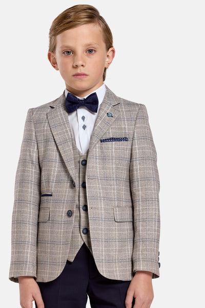 Benetti Boys 3-Piece CHARLES Check Communion Suit