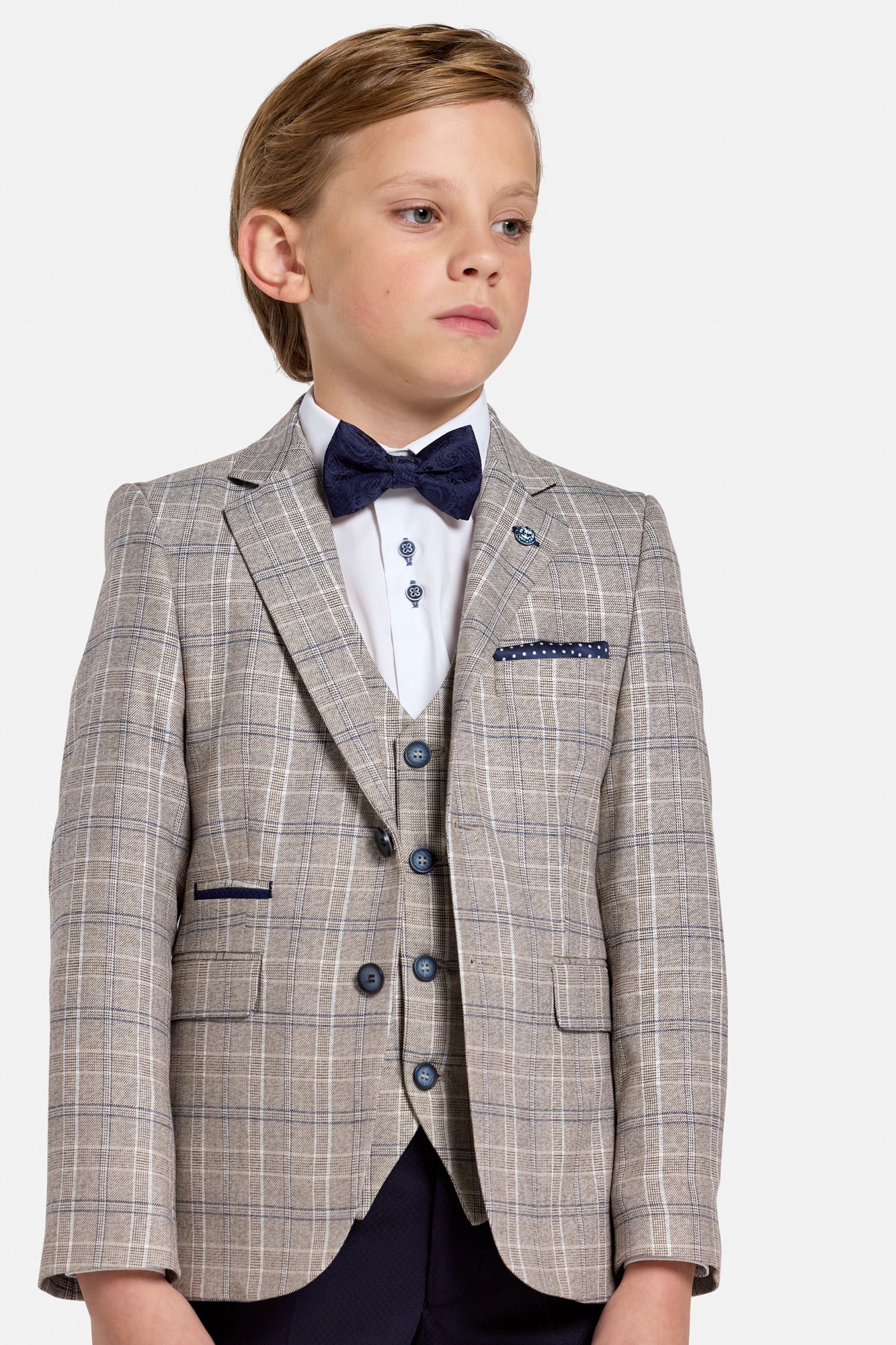 Benetti Boys 3-Piece CHARLES Check Communion Suit