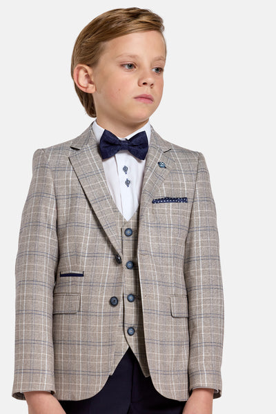 Benetti Boys 3-Piece CHARLES Check Communion Suit