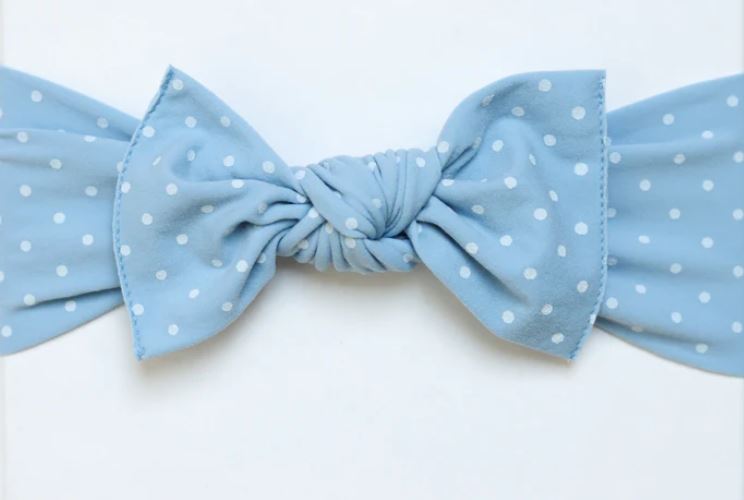 Little Bow Pip Blue Teeny Dot Pippa Bow Hairband