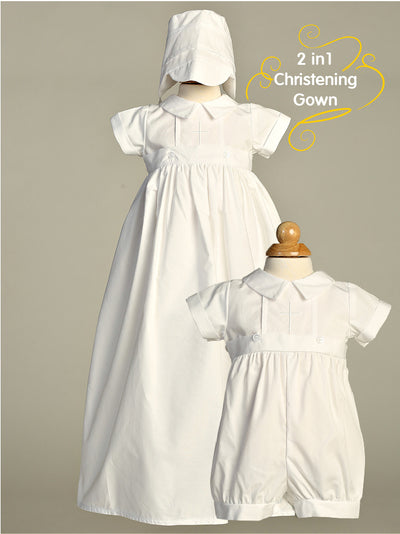 Boy's White Christening Robe with Detachable Gown - Dominic