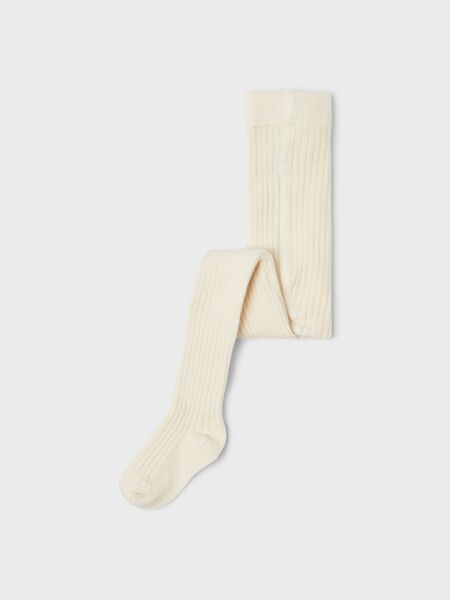 Name It Toddler Girls Ribbed Knitted Tights- Cream