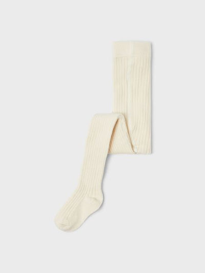 Name It Toddler Girls Ribbed Knitted Tights- Cream