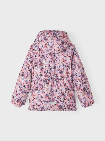 Name it Girls Floral Pink Padded Winter Jacket