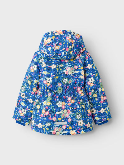 Name it Girls Winter Padded Jacket - Floral Blue