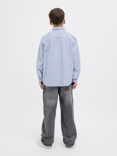 Jack & Jones Boys Oxford Shirt - Cashmere Blue Stripe