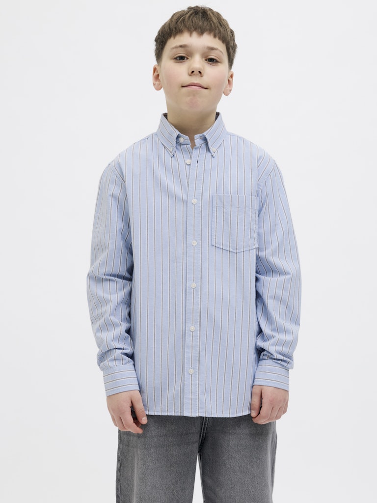 Jack & Jones Boys Oxford Shirt - Cashmere Blue Stripe