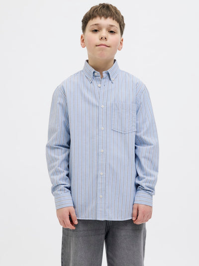 Jack & Jones Boys Oxford Shirt - Cashmere Blue Stripe