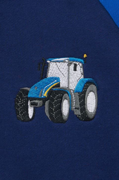 Lighthouse Boys Blue Tractor Zip-Up Hoodie Sweatshirt