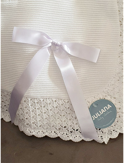 White Christening Baby Shawl by Juliana - 25003