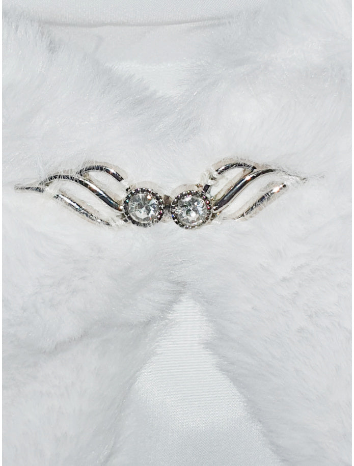 Fur Cape with Diamante Clasp