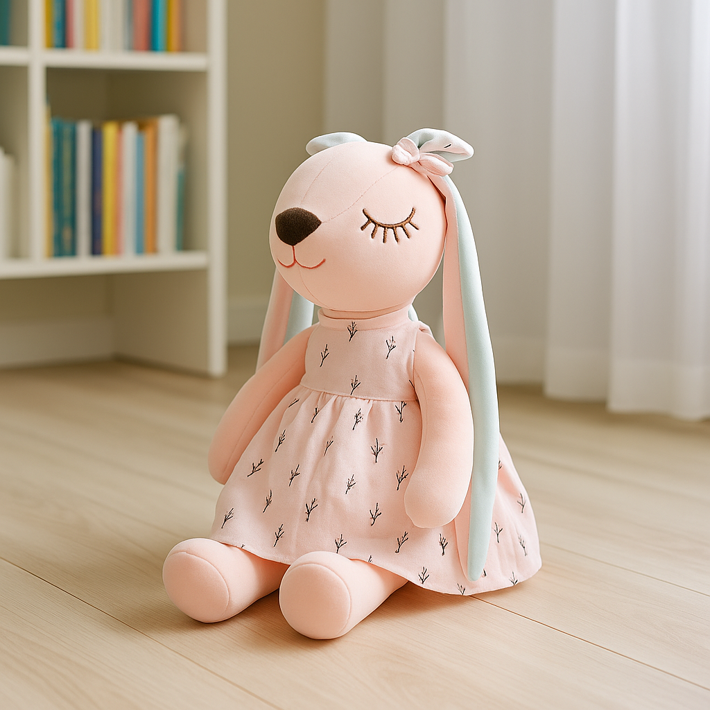 Pink Long Eared Soft Bunny Toy
