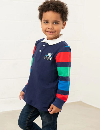 Lighthouse Boys Blue Tractor Polo Top - Rafferty