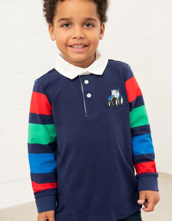 Lighthouse Boys Blue Tractor Polo Top - Rafferty