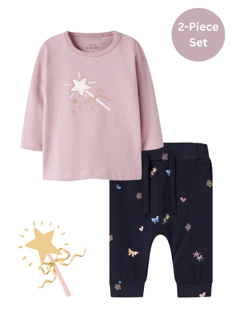 Name it Baby Girls 2-Piece Set - Magic Wand & Flower