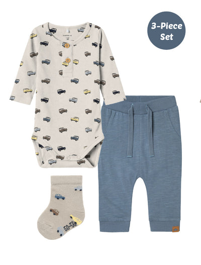 Name it Baby Boy 3-Piece Body Set - Cars