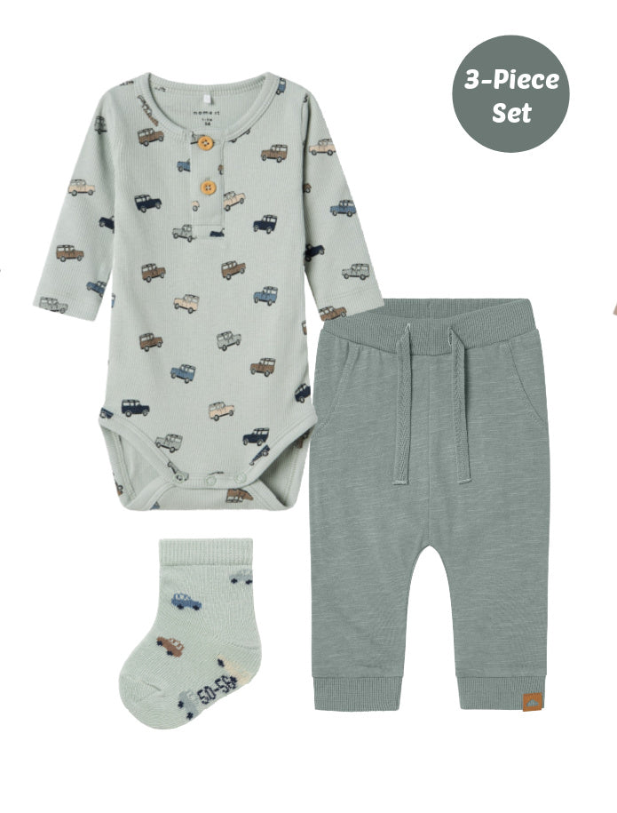 Name it Baby Boy 3-Piece Body Set - Cars