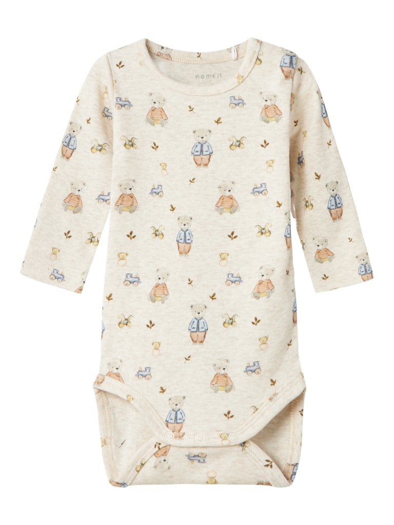 Name it Baby Boy Cream Bodysuit - Teddy Bear