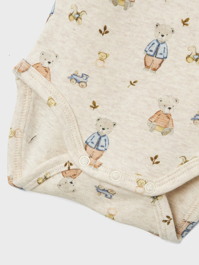 Name it Baby Boy Cream Bodysuit - Teddy Bear