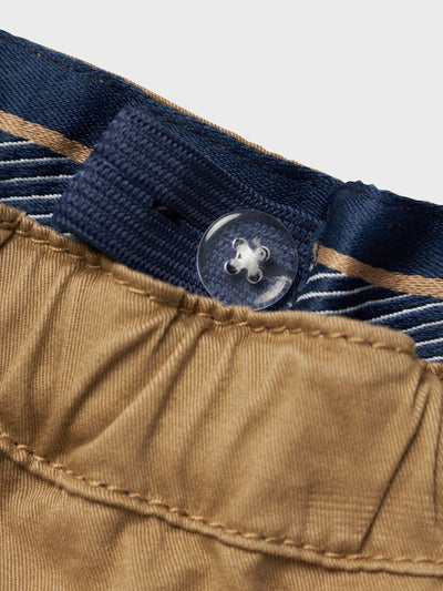 Baby Boy Soft Cotton Cargo Pants - Tan