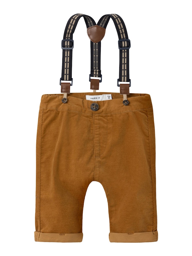 Baby Boy Soft Cotton Corduroy Pants with Braces