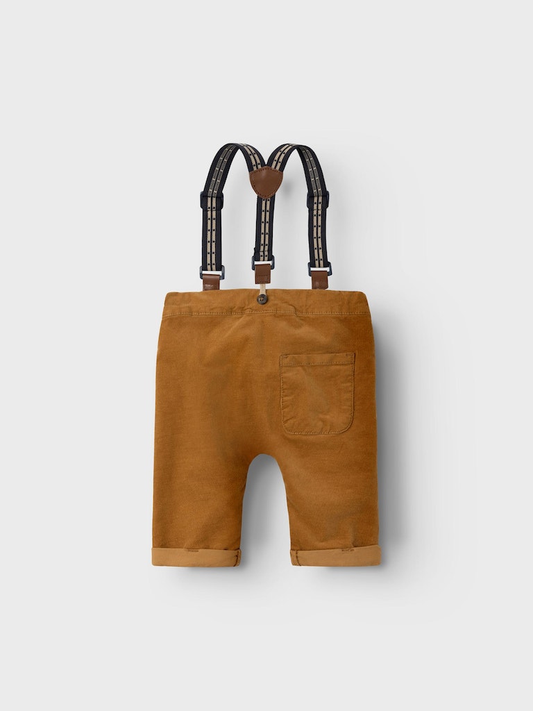 Baby Boy Soft Cotton Corduroy Pants with Braces