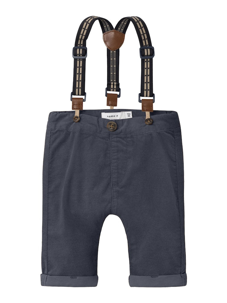 Baby Boy Soft Cotton Corduroy Pants with Braces